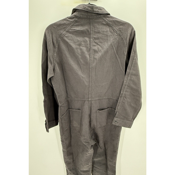 Outerknown Jumpsuit Womens Size Small Organic Cotton Linen Black Long Sleeve New - Picture 10 of 10